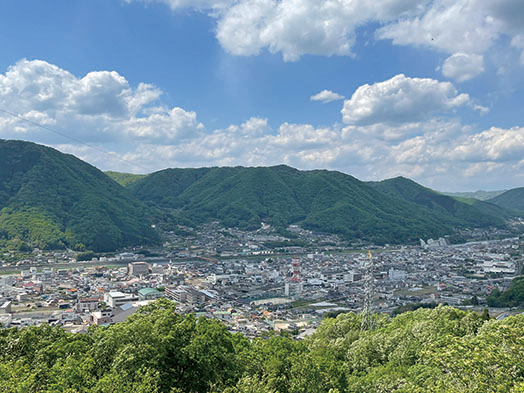 岡山県の山間の町へ越してきた主人公・巧の家族が町並みを一望するオープニングの場面は「ループ橋展望台」で撮影。