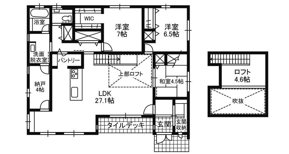 倉敷ハウジング 平屋の間取り