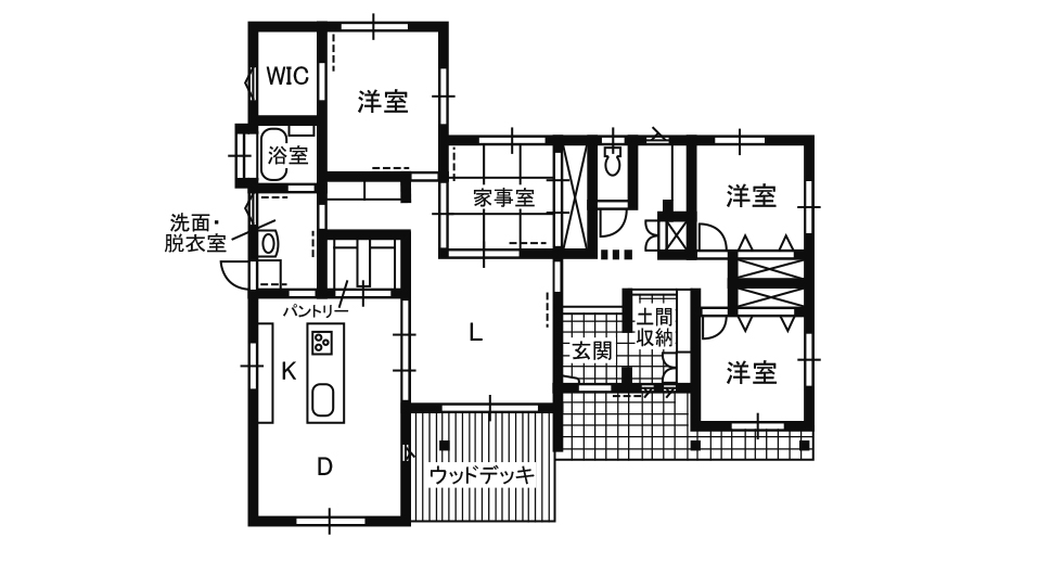 森本工務店 平屋の間取り