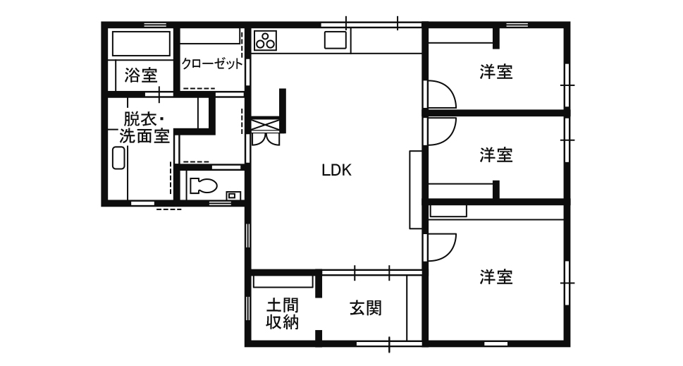 セントテ 平屋の間取り