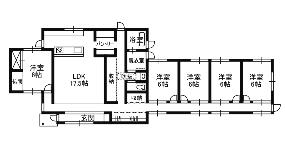 樹工舎 平屋の間取り
