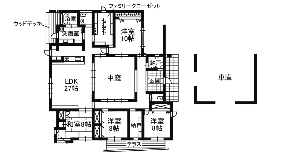 タニグチ 平屋の間取り