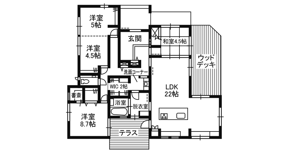 イチマルホーム 平屋の間取り