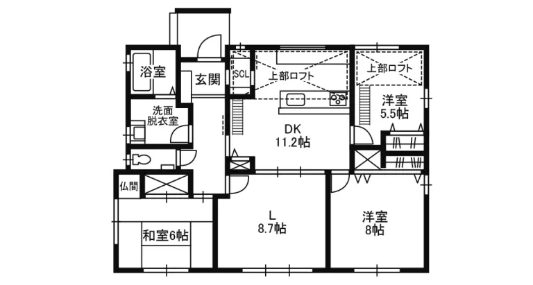 平屋間取り（イチマルホーム）