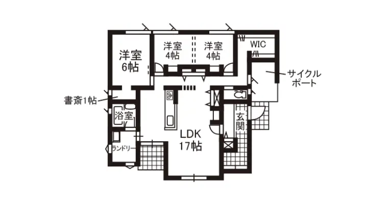 平屋間取り（まんてん）