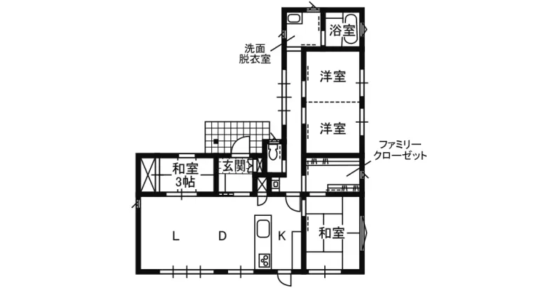 平屋間取り（森本工務店）