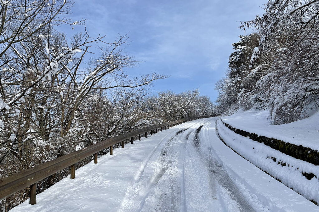 「翠波高原」周辺は積雪の多い地域