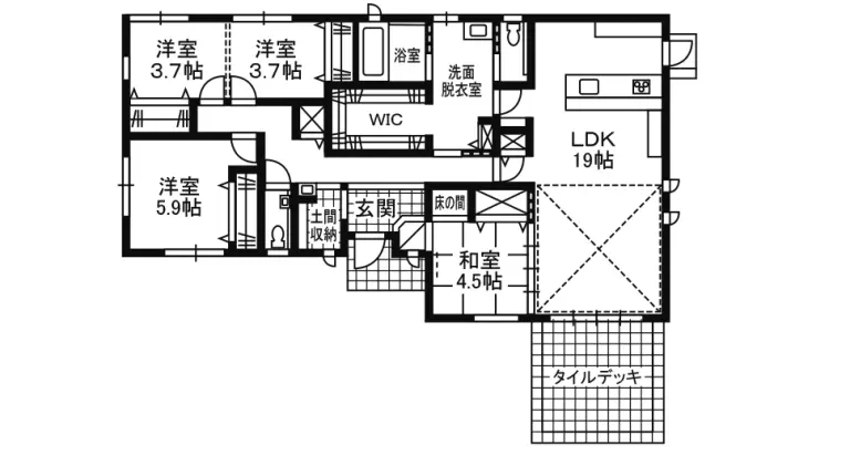 平屋の間取り 倉敷ハウジング