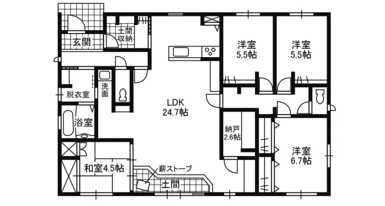 平屋の間取り 倉敷ハウジング