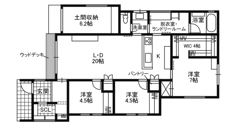 平屋の間取り イチマルホーム