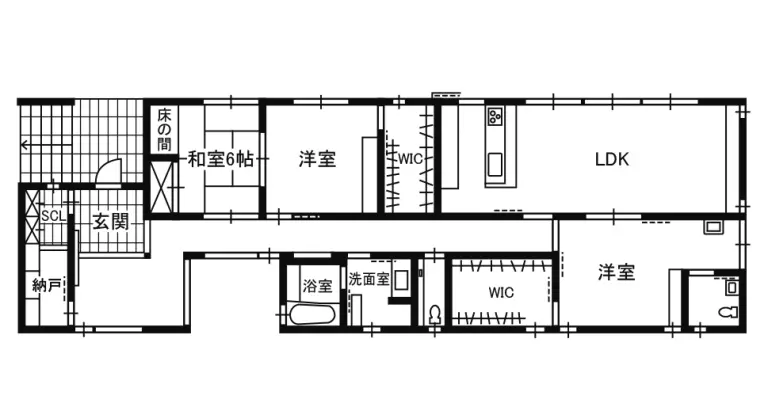 タニグチ 平屋の間取り