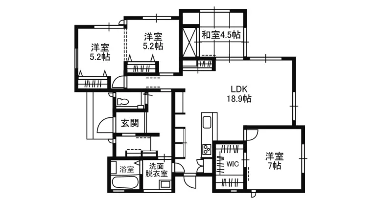 平屋の間取り イチマルホーム